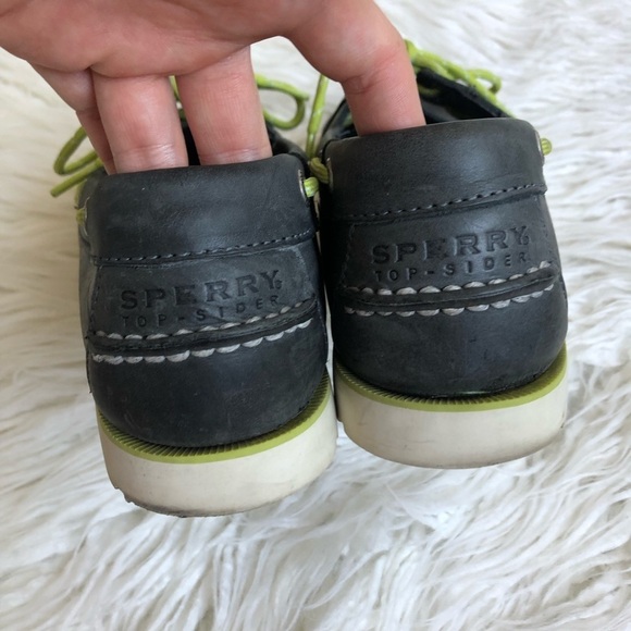 Sperry Top-Side Leather Neon Lace Boat Shoe - Picture 4 of 9